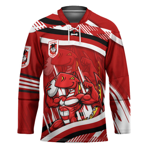 Dragons Rugby Mascot Hockey Jersey Fierce Athlete Graphic in Sports Style