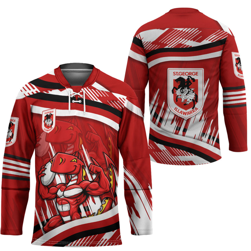 Dragons Rugby Mascot Hockey Jersey Fierce Athlete Graphic in Sports Style