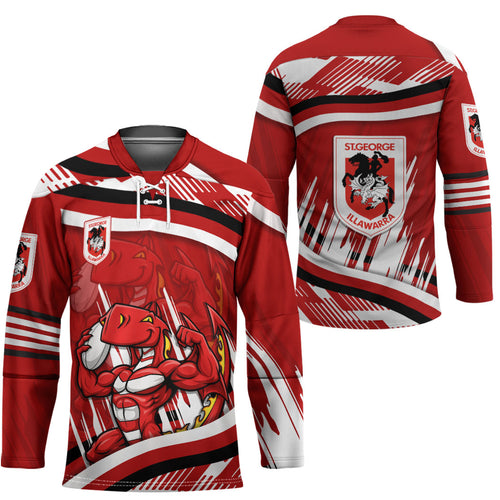 Dragons Rugby Mascot Hockey Jersey Fierce Athlete Graphic in Sports Style