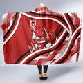 Dragons Rugby Mascot Hooded Blanket Fierce Athlete Graphic in Sports Style