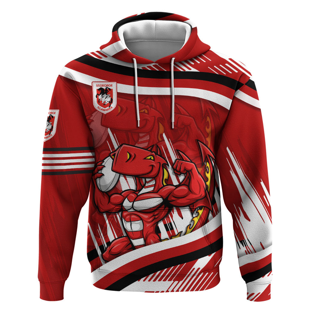 Dragons Rugby Mascot Hoodie Fierce Athlete Graphic in Sports Style