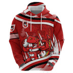 Dragons Rugby Mascot Hoodie Fierce Athlete Graphic in Sports Style