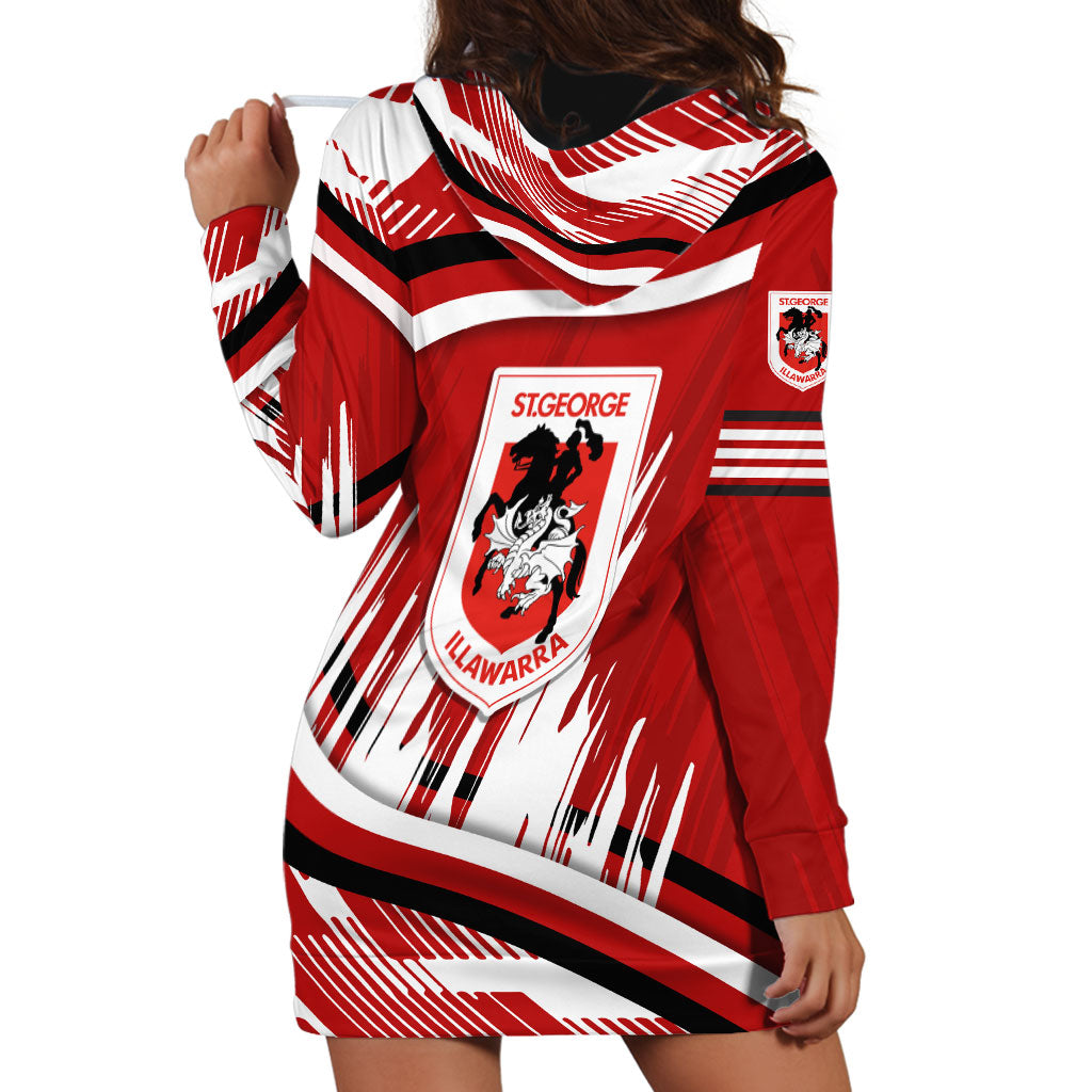 Dragons Rugby Mascot Hoodie Dress Fierce Athlete Graphic in Sports Style