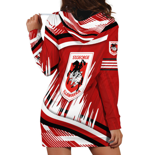 Dragons Rugby Mascot Hoodie Dress Fierce Athlete Graphic in Sports Style