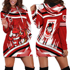 Dragons Rugby Mascot Hoodie Dress Fierce Athlete Graphic in Sports Style