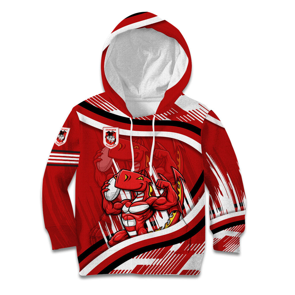 Dragons Rugby Mascot Kid Hoodie Fierce Athlete Graphic in Sports Style