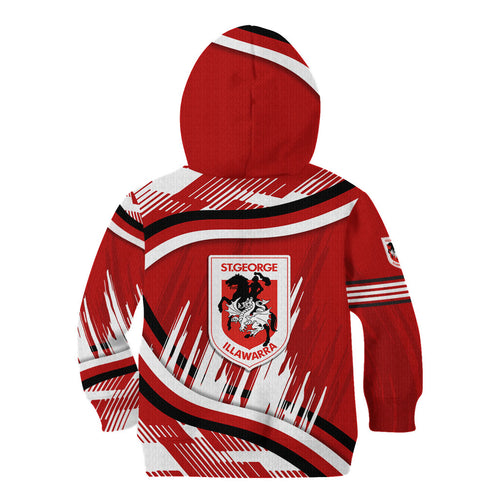 Dragons Rugby Mascot Kid Hoodie Fierce Athlete Graphic in Sports Style