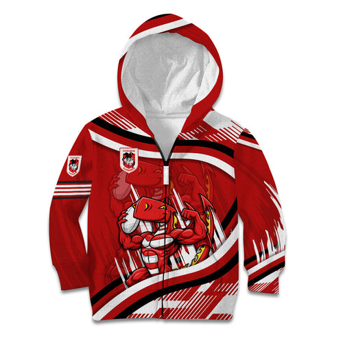 Dragons Rugby Mascot Kid Hoodie Fierce Athlete Graphic in Sports Style