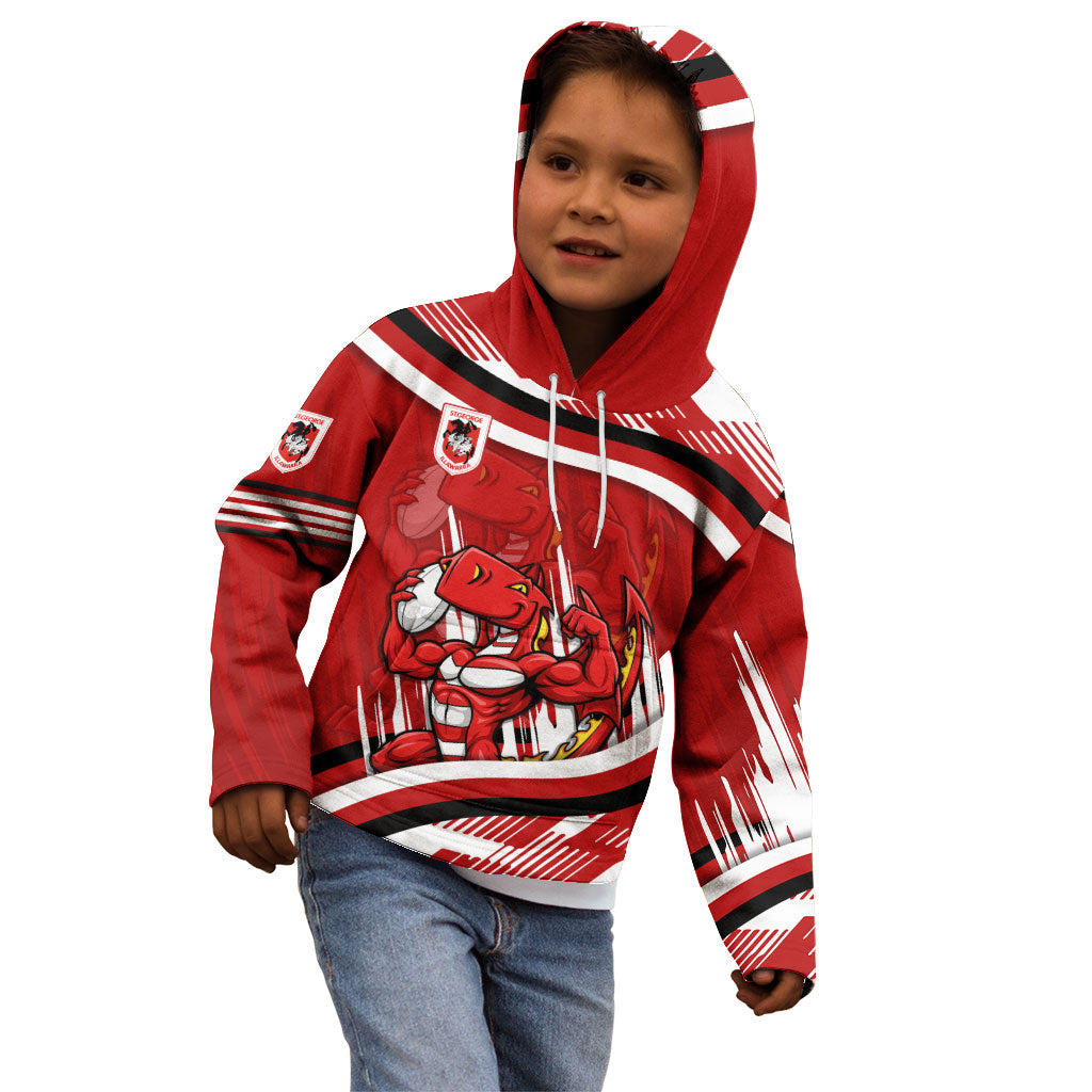 Dragons Rugby Mascot Kid Hoodie Fierce Athlete Graphic in Sports Style