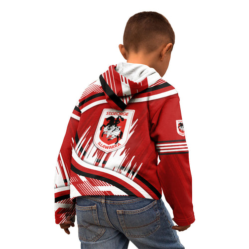 Dragons Rugby Mascot Kid Hoodie Fierce Athlete Graphic in Sports Style