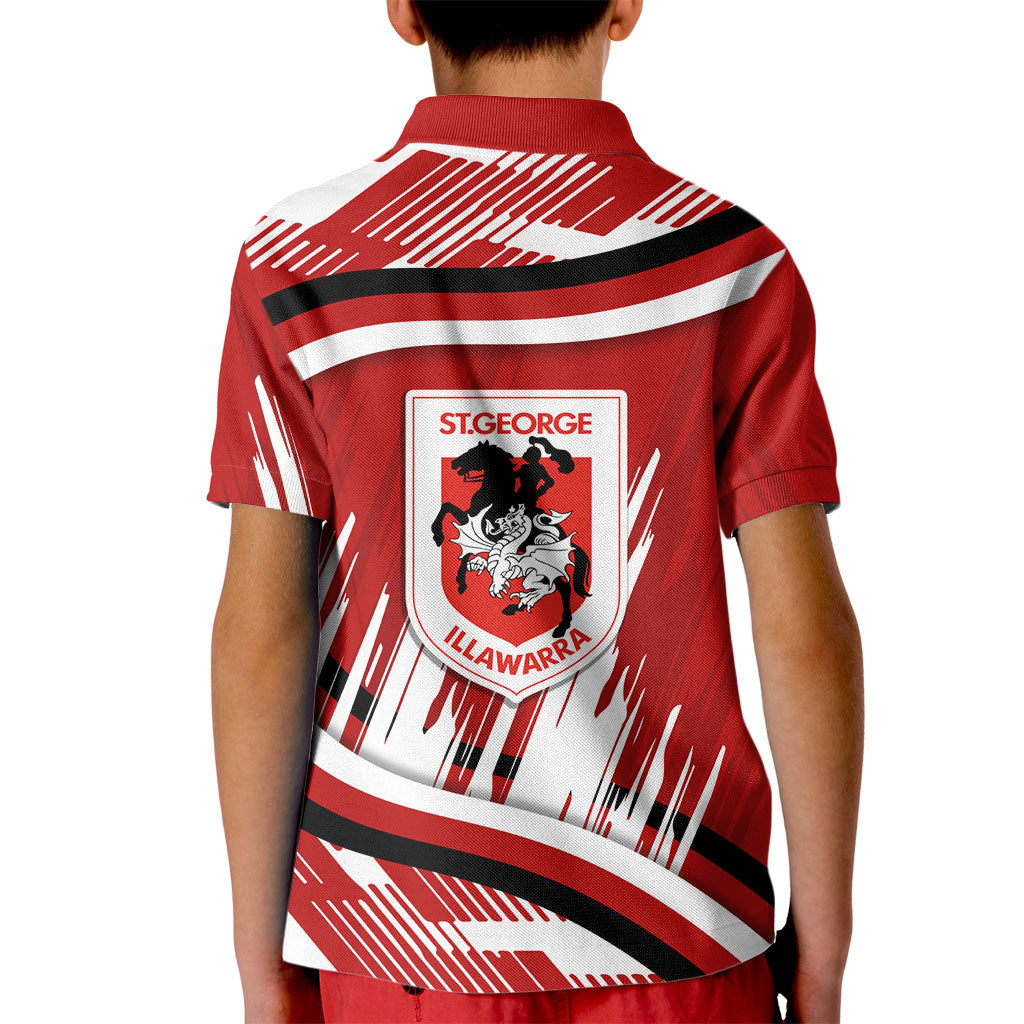 Dragons Rugby Mascot Kid Polo Shirt Fierce Athlete Graphic in Sports Style