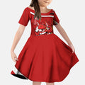 Dragons Rugby Mascot Kid Short Sleeve Dress Fierce Athlete Graphic in Sports Style