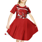 Dragons Rugby Mascot Kid Short Sleeve Dress Fierce Athlete Graphic in Sports Style
