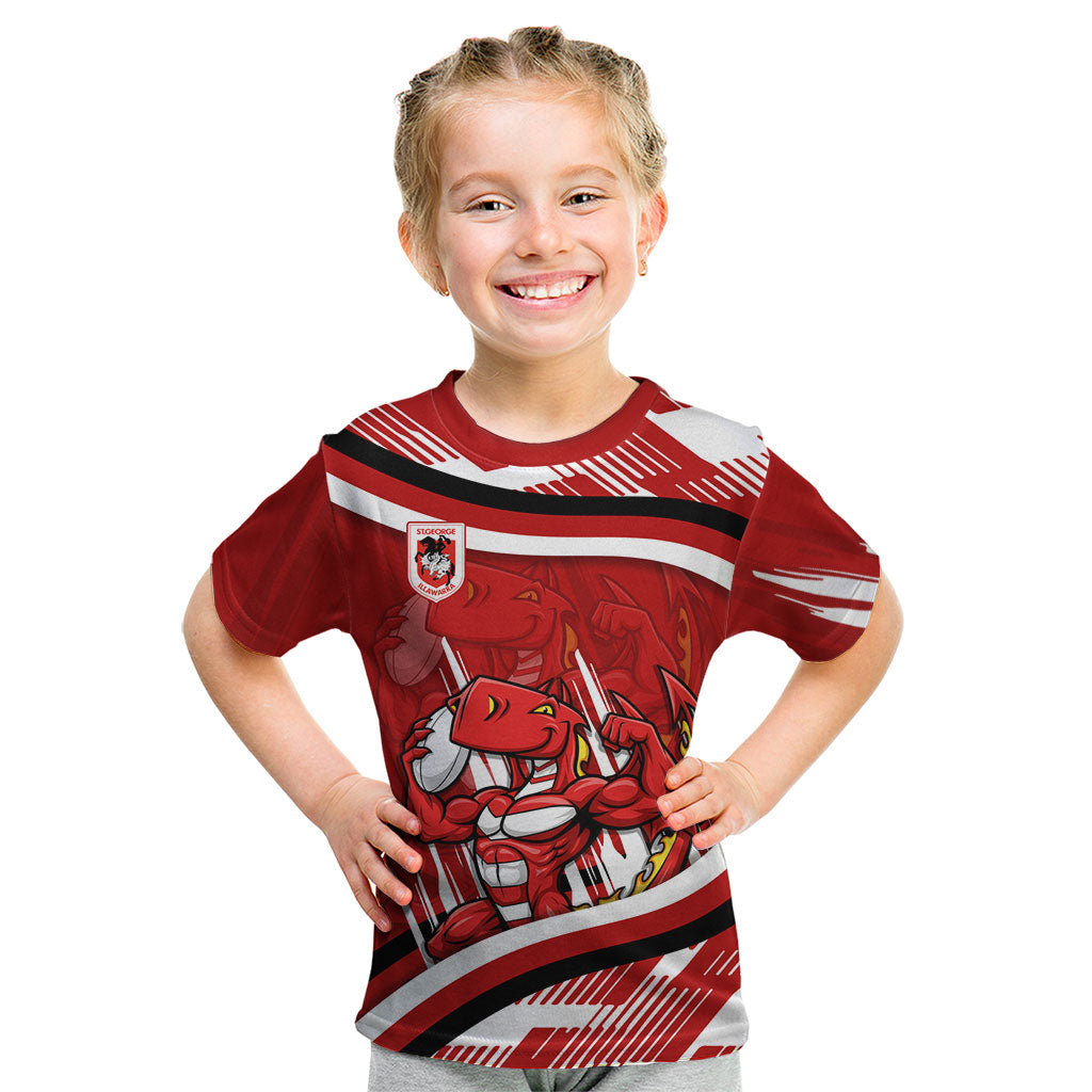 Dragons Rugby Mascot Kid T Shirt Fierce Athlete Graphic in Sports Style