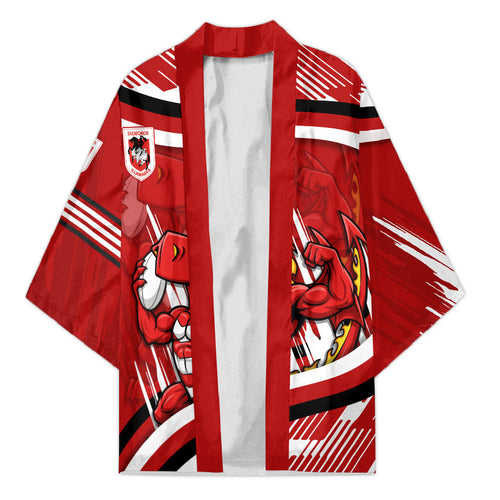 Dragons Rugby Mascot Kimono Fierce Athlete Graphic in Sports Style