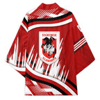 Dragons Rugby Mascot Kimono Fierce Athlete Graphic in Sports Style