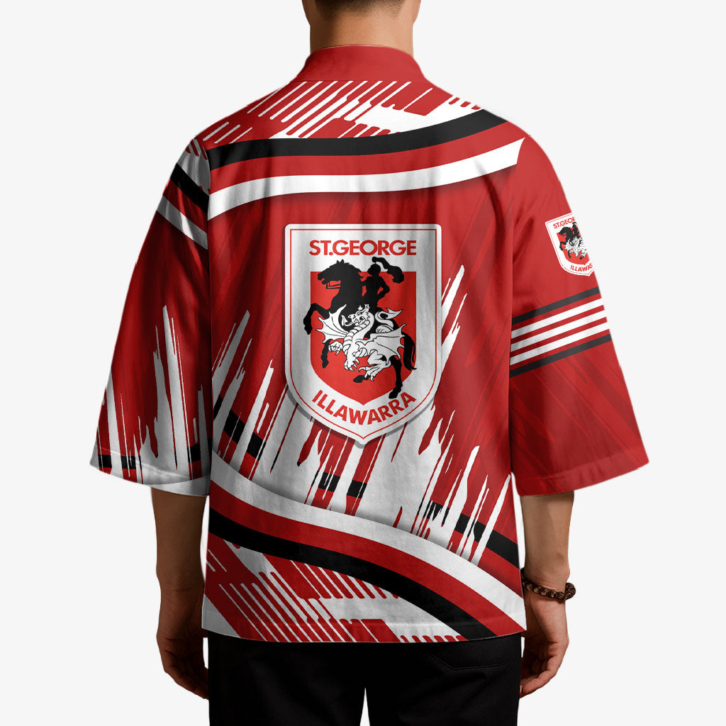 Dragons Rugby Mascot Kimono Fierce Athlete Graphic in Sports Style