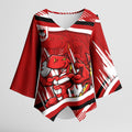 Dragons Rugby Mascot Kimono Sleeve Blouse Fierce Athlete Graphic in Sports Style