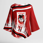 Dragons Rugby Mascot Kimono Sleeve Blouse Fierce Athlete Graphic in Sports Style