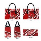 Dragons Rugby Mascot Leather Bag Fierce Athlete Graphic in Sports Style