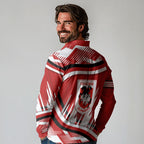 Dragons Rugby Mascot Long Sleeve Polo Shirt Fierce Athlete Graphic in Sports Style
