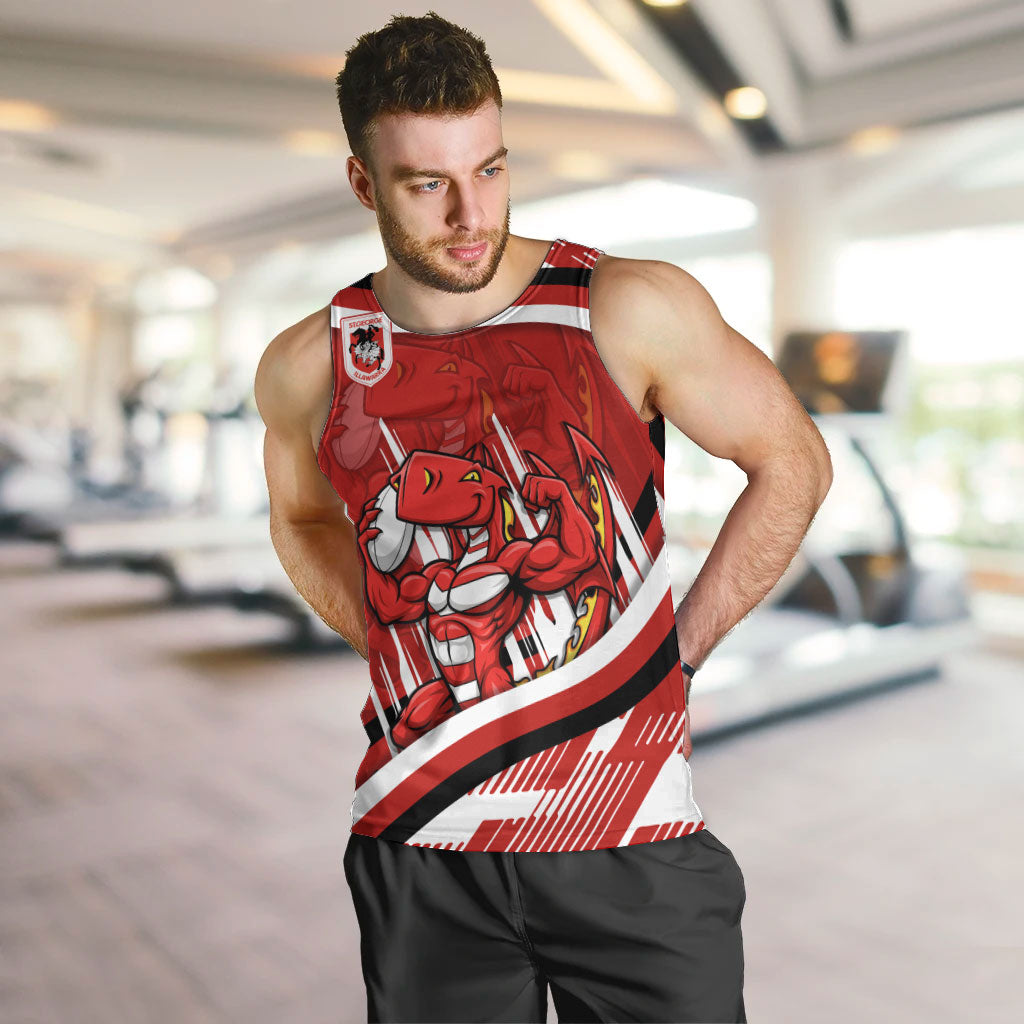 Dragons Rugby Mascot Men Tank Top Fierce Athlete Graphic in Sports Style