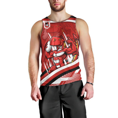 Dragons Rugby Mascot Men Tank Top Fierce Athlete Graphic in Sports Style