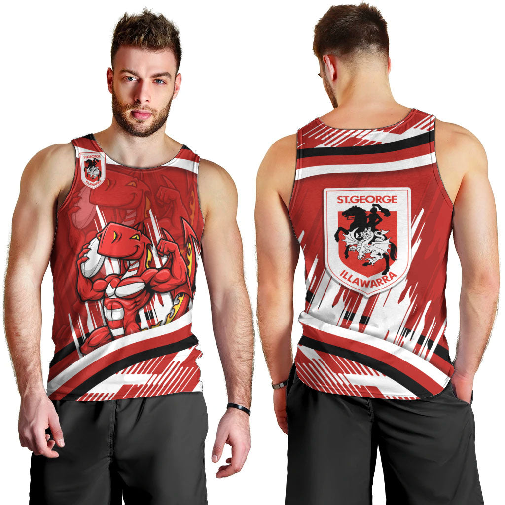Dragons Rugby Mascot Men Tank Top Fierce Athlete Graphic in Sports Style