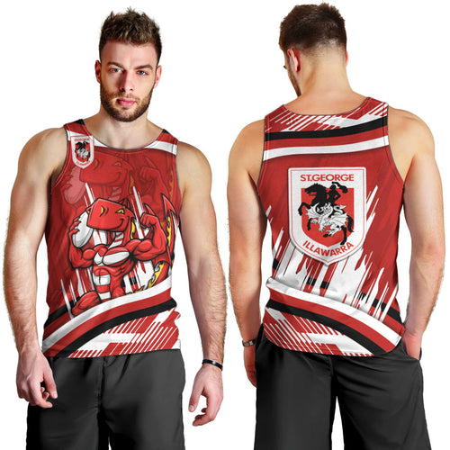 Dragons Rugby Mascot Men Tank Top Fierce Athlete Graphic in Sports Style