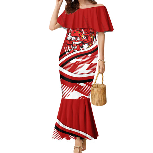 Dragons Rugby Mascot Mermaid Dress Fierce Athlete Graphic in Sports Style