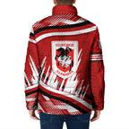 Dragons Rugby Mascot Padded Jacket Fierce Athlete Graphic in Sports Style