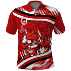 Dragons Rugby Mascot Polo Shirt Fierce Athlete Graphic in Sports Style