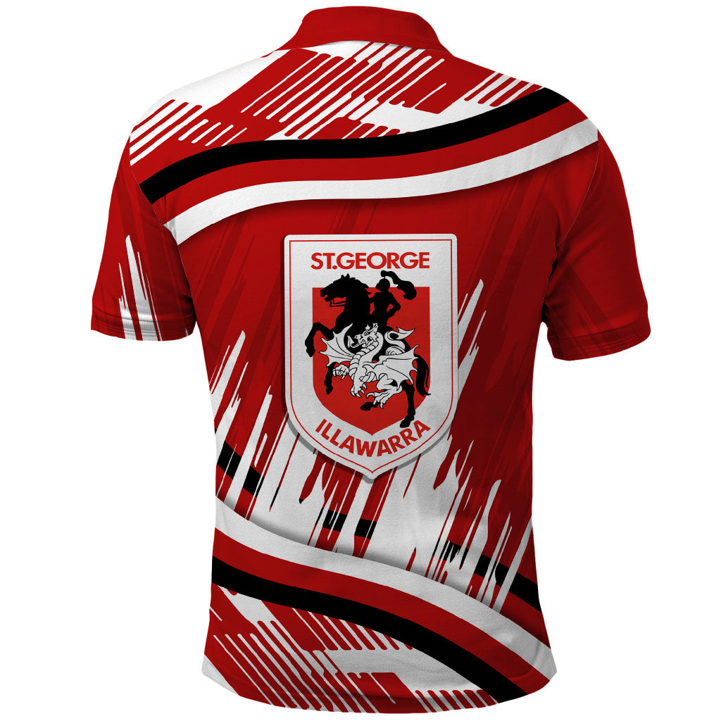 Dragons Rugby Mascot Polo Shirt Fierce Athlete Graphic in Sports Style