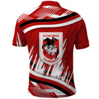 Dragons Rugby Mascot Polo Shirt Fierce Athlete Graphic in Sports Style