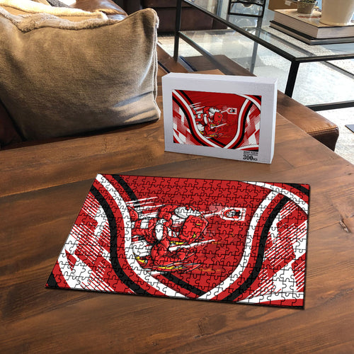 Dragons Rugby Mascot Puzzle Fierce Athlete Graphic in Sports Style