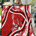 Dragons Rugby Mascot Quilt Fierce Athlete Graphic in Sports Style