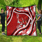 Dragons Rugby Mascot Quilt Fierce Athlete Graphic in Sports Style