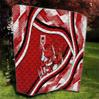 Dragons Rugby Mascot Quilt Fierce Athlete Graphic in Sports Style