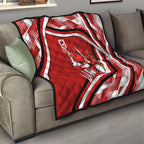 Dragons Rugby Mascot Quilt Fierce Athlete Graphic in Sports Style