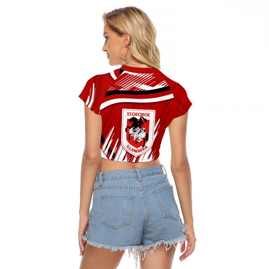Dragons Rugby Mascot Raglan Cropped T Shirt Fierce Athlete Graphic in Sports Style