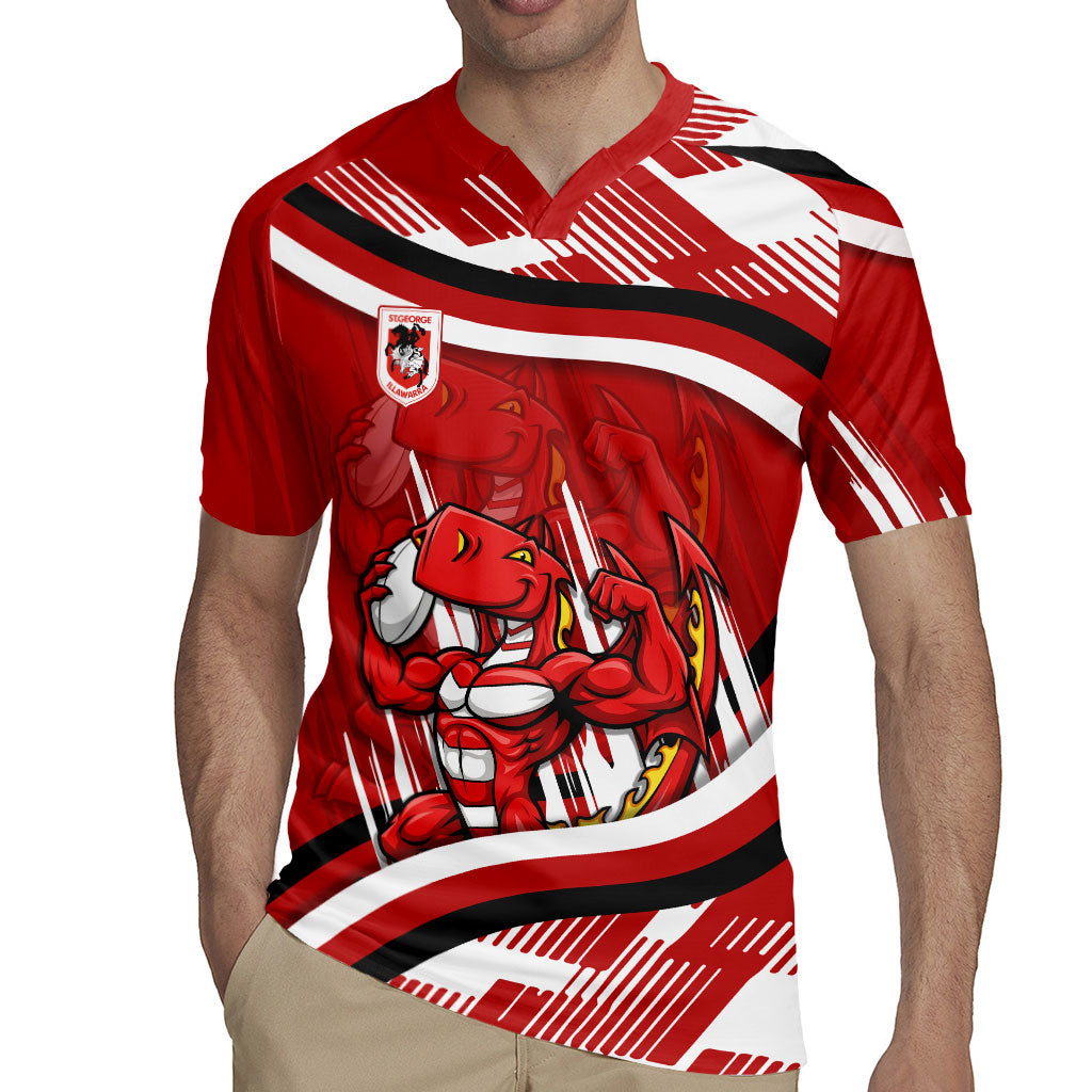 Dragons Rugby Mascot Rugby Jersey Fierce Athlete Graphic in Sports Style