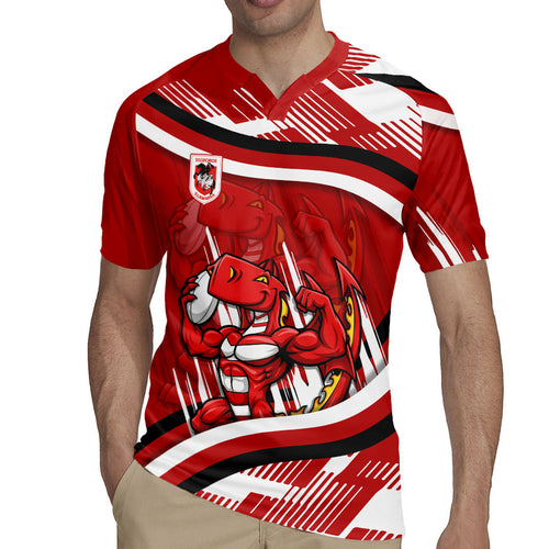 Dragons Rugby Mascot Rugby Jersey Fierce Athlete Graphic in Sports Style