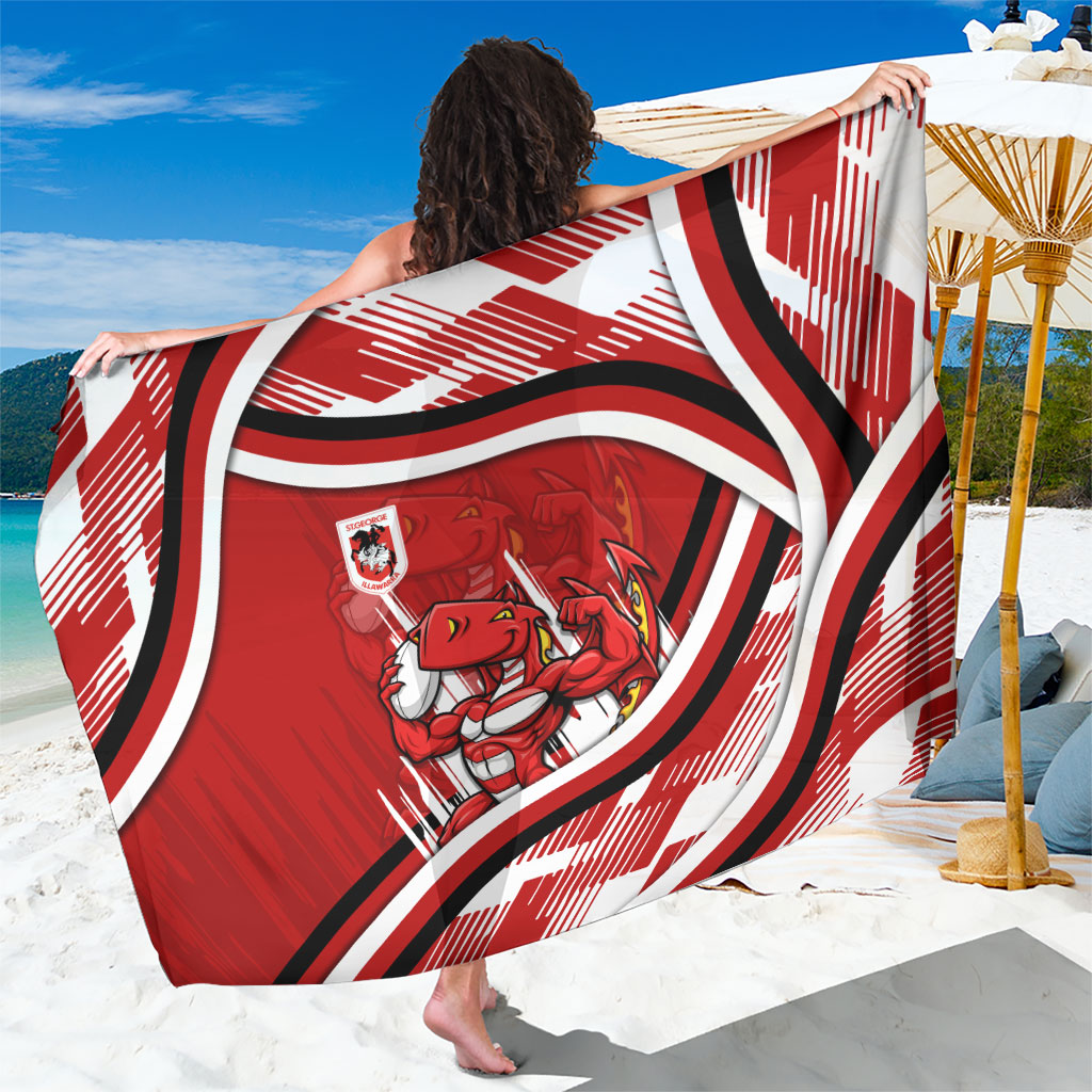Dragons Rugby Mascot Sarong Fierce Athlete Graphic in Sports Style