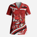 Dragons Rugby Mascot Scrub Top Fierce Athlete Graphic in Sports Style