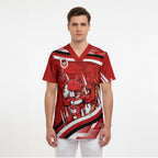 Dragons Rugby Mascot Scrub Top Fierce Athlete Graphic in Sports Style