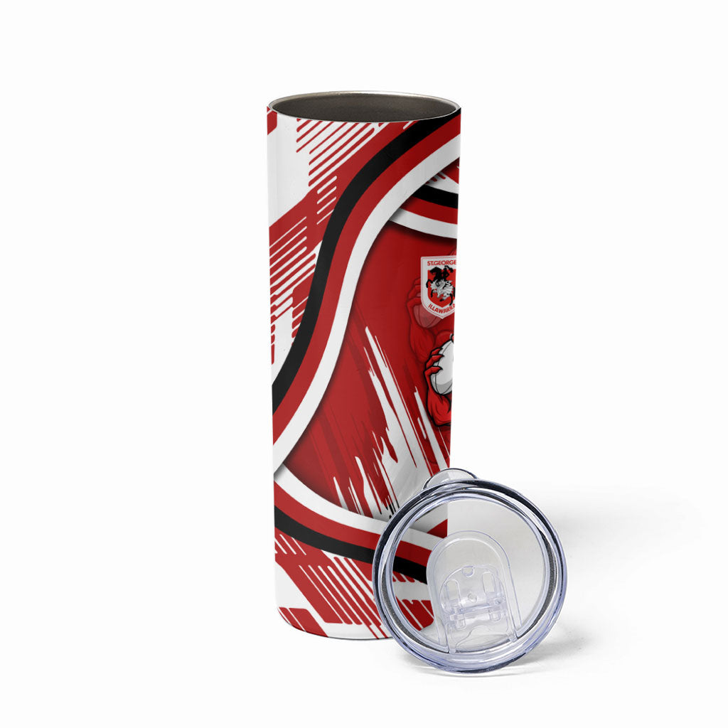 Dragons Rugby Mascot Skinny Tumbler Fierce Athlete Graphic in Sports Style