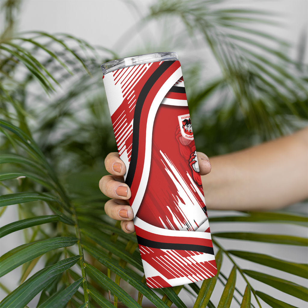 Dragons Rugby Mascot Skinny Tumbler Fierce Athlete Graphic in Sports Style