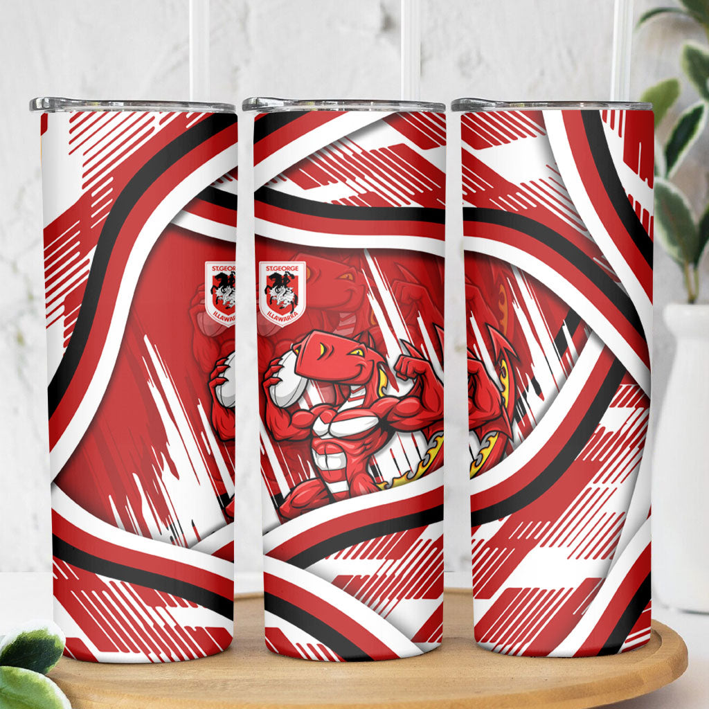 Dragons Rugby Mascot Skinny Tumbler Fierce Athlete Graphic in Sports Style