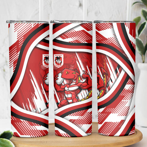 Dragons Rugby Mascot Skinny Tumbler Fierce Athlete Graphic in Sports Style