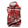 Dragons Rugby Mascot Sleeveless Hoodie Fierce Athlete Graphic in Sports Style